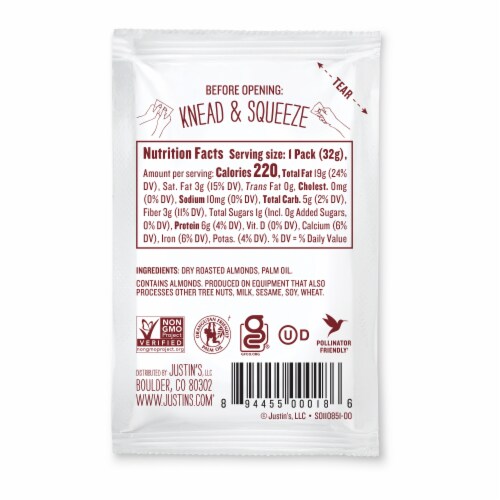 Justin's Classic Almond Butter Squeeze Pack 1.15 oz Perspective: back