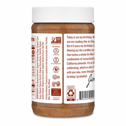 Justin's Vanilla Almond Butter Jar 16 oz Perspective: back