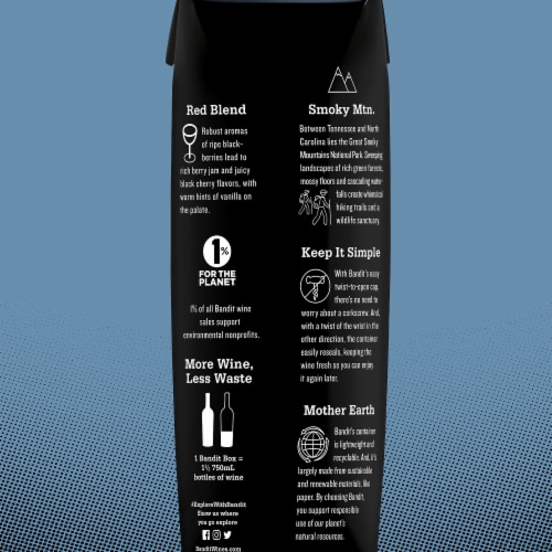 Bandit Red Blend California Red Wine 1 L Box Perspective: back