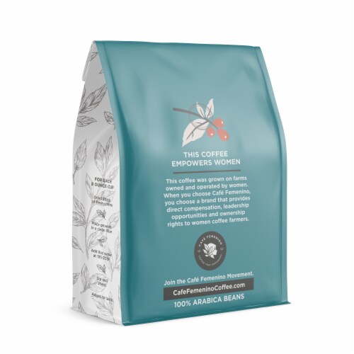 Café Femenino Organic Fair Trade Peru Whole Bean Coffee Perspective: back