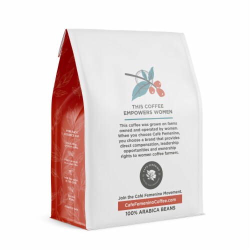 Café Femenino Organic Fair Trade Espresso Whole Bean Coffee Perspective: back