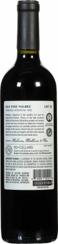 90 + Cellars Lot 23 Old Vine Malbec Argentina Red Wine Perspective: back