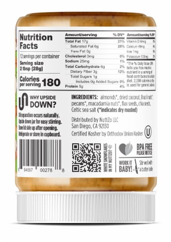 Nuttzo® Keto Nut & Seed Butter Perspective: back