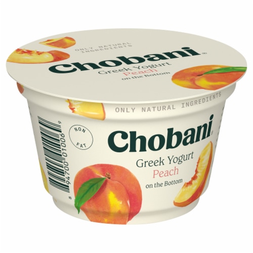 Chobani® Peach on the Bottom Nonfat Greek Yogurt Cup Perspective: back