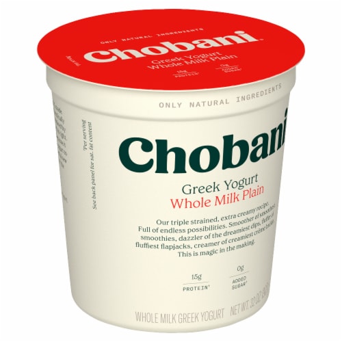 Chobani® Whole Milk Plain Greek Yogurt Tub Perspective: back