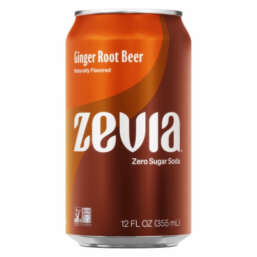 Zevia® Ginger Root Beer Zero Calorie Soda Cans Perspective: back