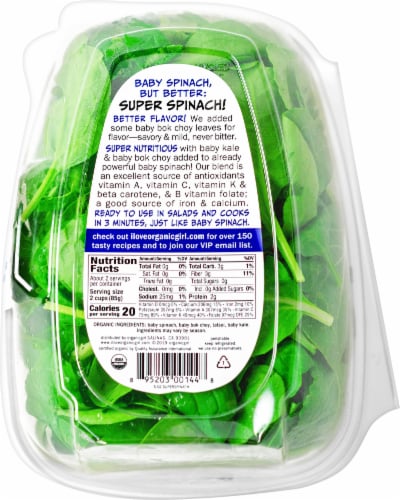 organicgirl Super Spinach Powerhouse Salad Blend Perspective: back