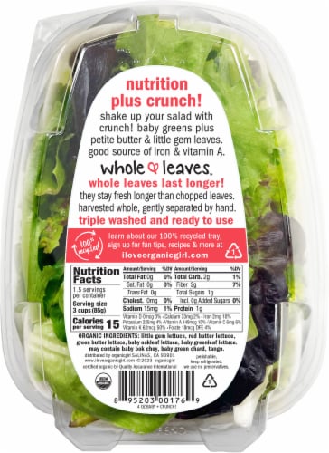 OrganicGirl Baby Greens + Crunch! Perspective: back
