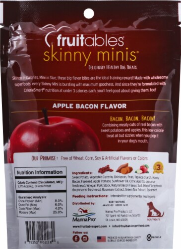 Fruitables® Skinny Minis® Apple Bacon Dog Treats Perspective: back