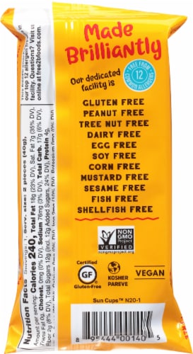 Free2b® Rice Chocolate and Sunflower Seed Butter Cups Perspective: back