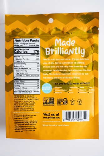 Free2b® Chocolate Sunflower Butter Mini Sun Cups® Candy Pouch Perspective: back