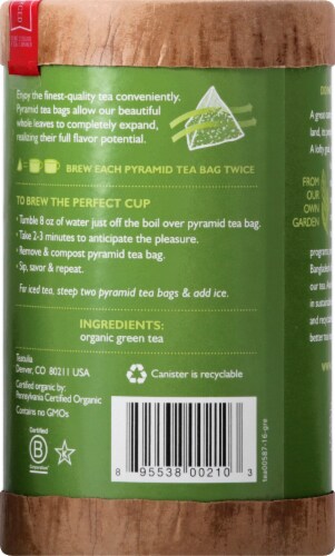 Teatulia® Organic Green Tea Bags Perspective: back
