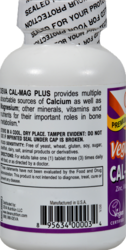 Deva Vegan Cal-Mag Plus Dietary Supplement Perspective: back