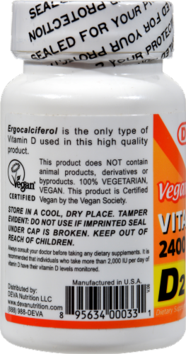 Deva Vitamin D Tablets 2400 IU Perspective: back