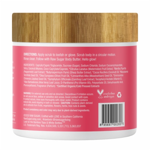 Raw Sugar® Watermelon + Fresh Mint Moisture Loving Exfoliation Sugar Scrub Perspective: back