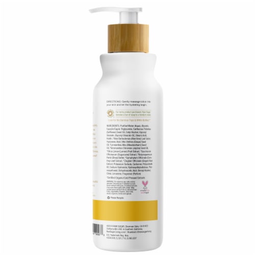 Raw Sugar Living Lemon Sugar Cold Pressed Body Lotion Perspective: back
