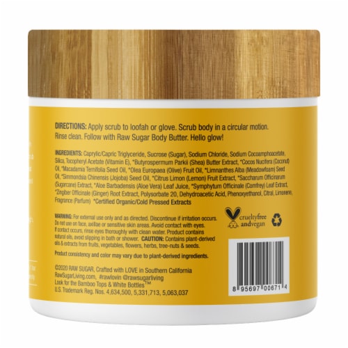 Raw Sugar® Lemon Sugar Scrub Exfoliant Perspective: back