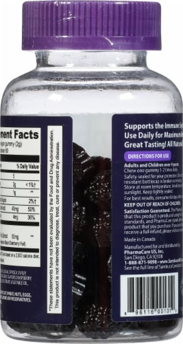 Sambucol® Black Elderberry Immune Support Vegetarian Gummies Perspective: back