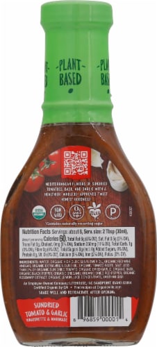 Organicville™ Gluten Free Sun Dried Tomato & Garlic Organic Vinaigrette Perspective: back