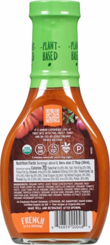 OrganicVille French Organic Dressing Made with Agave Nectar Perspective: back