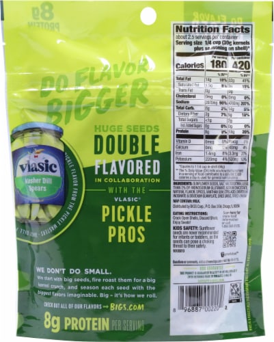 Bigs® Vlasic® Dill Pickle Flavored Sunflower Seeds® Perspective: back