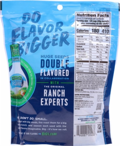 Bigs Hidden Valley Ranch Sunflower Seeds 5.35 Oz Perspective: back