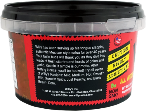 Willy's™ Fresh Vegan Hot Salsa Perspective: back