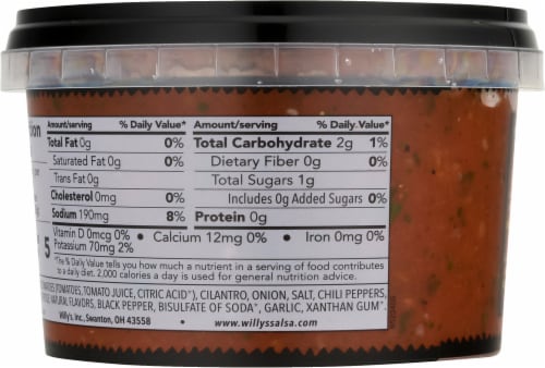 Willy's™ Fresh Medium Salsa Perspective: back