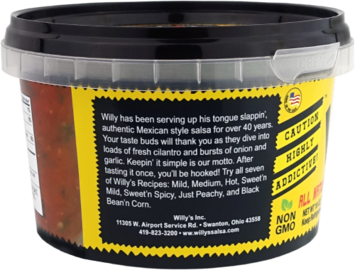 Willy's™ Mild Salsa Perspective: back