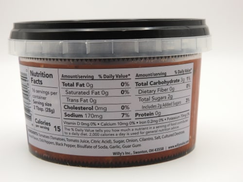 Willy's™ Sweet Reaper Fresh Salsa Perspective: back
