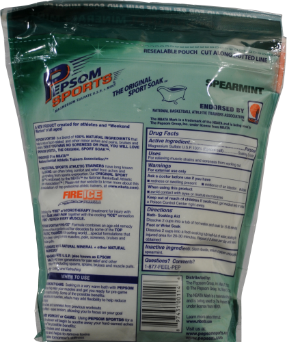 Pepsom Sports Epsom Salts Perspective: back