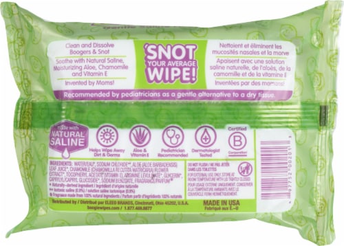 Boogie Wipes® Fresh Scent Gentle Saline Nose Wipes Perspective: back
