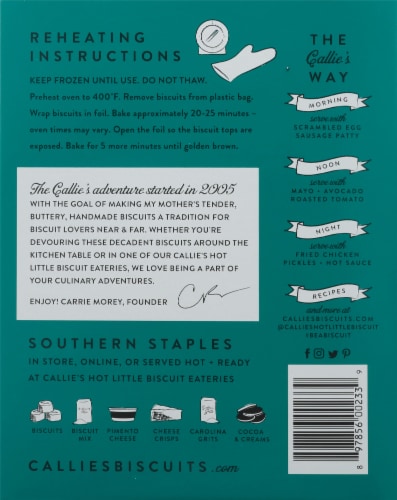 Callie's Hot Little Biscuit Cheese & Chive Biscuits Perspective: back