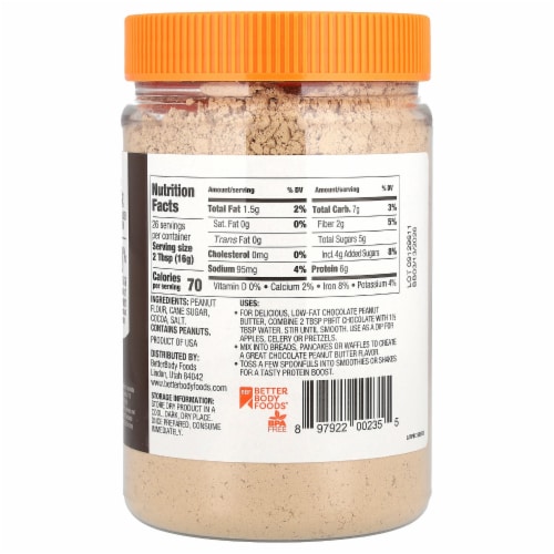 Chocolate Peanut Butter Powder 15 oz Perspective: back