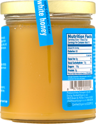 Heavenly Organics Raw White Honey Perspective: back