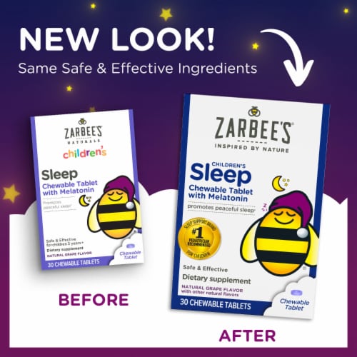 Zarbee's® Naturals Children's Sleep with Melatonin Grape Flavor Chewable Tablets Perspective: back