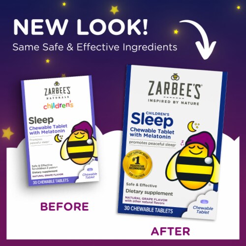 Zarbee's® Naturals Children's Sleep with Melatonin Grape Flavor Chewable Tablets Perspective: back