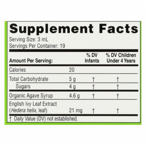 Zarbee's Naturals Baby Grape Flavor Cough Syrup + Mucus Relief Perspective: back
