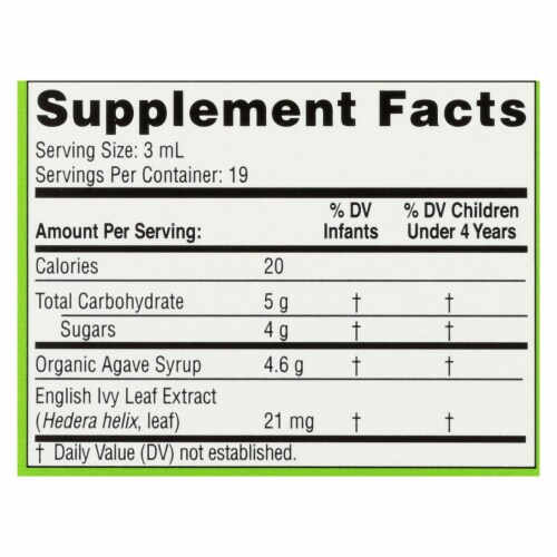 Zarbee's Naturals Baby Grape Flavor Cough Syrup + Mucus Relief Perspective: back