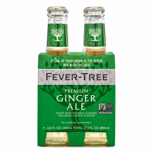 Fever Tree Ginger Ale Soda Bottles Perspective: back