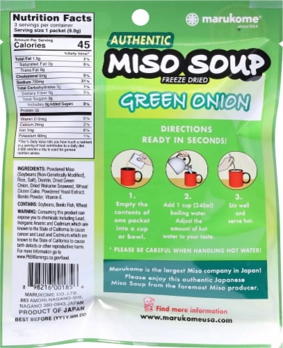 Marukome Green Onion Miso Soup Perspective: back
