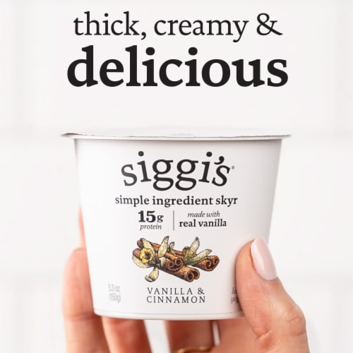 Siggi's Lowfat Vanilla & Cinnamon Yogurt 5.3 oz Perspective: back