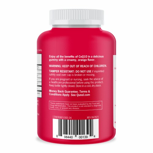 Qunol® CoQ10 Creamy Orange Flavored Gummies 100mg Perspective: back