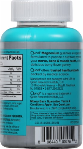 Qunol Magnesium Gummy Perspective: back