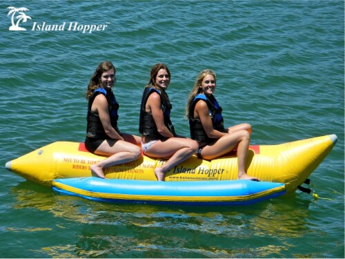 NEW Island Hopper PVC-3 Banana Boat Inflatable 3 Passenger Water Sled Perspective: back