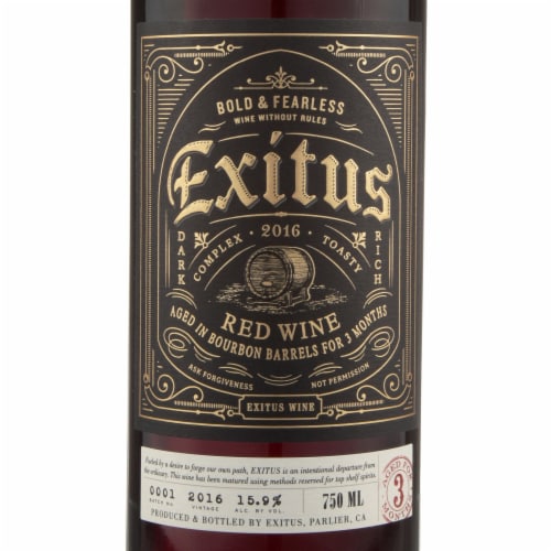 Exitus Aged In Bourbon Barrels California Red Wine Perspective: back