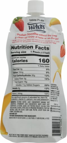 Welch's® Strawberry Banana Ready To-Drink Protein Smoothie Perspective: back
