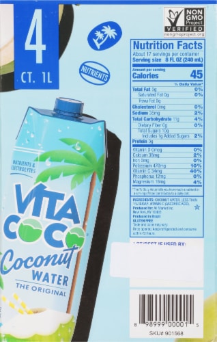 Vita Coco® Pure Coconut Bottled Water Perspective: back