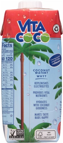 Vita Coco® Coconut Peach & Mango Flavored Bottled Water Perspective: back