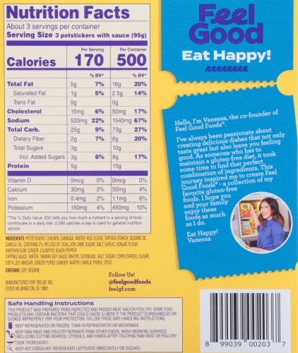 Feel Good Foods® Chicken Potstickers Dumpling Perspective: back